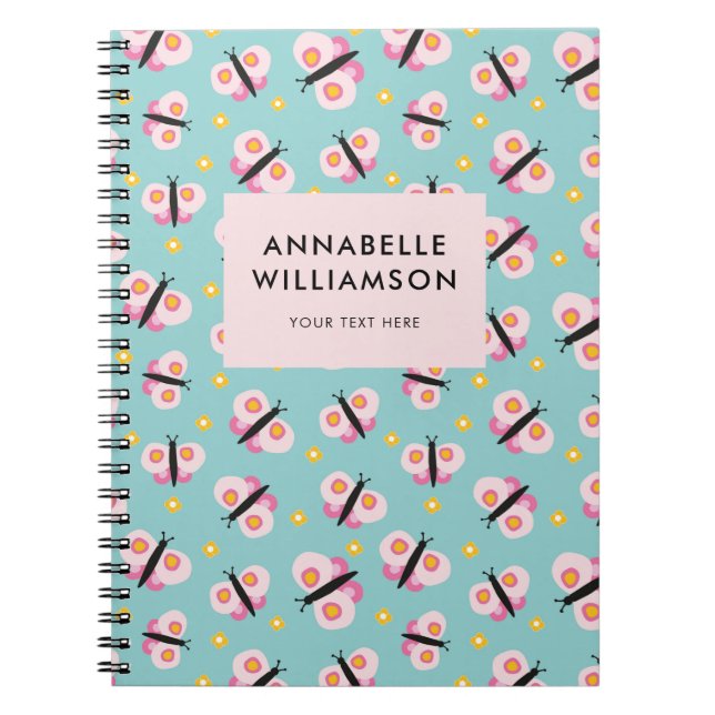 Carnet Motif papillon mignon pour enfants (Devant)