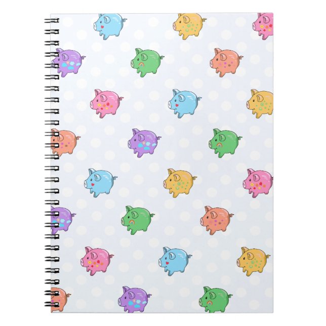 Carnet Motif Pastel Pig (Devant)