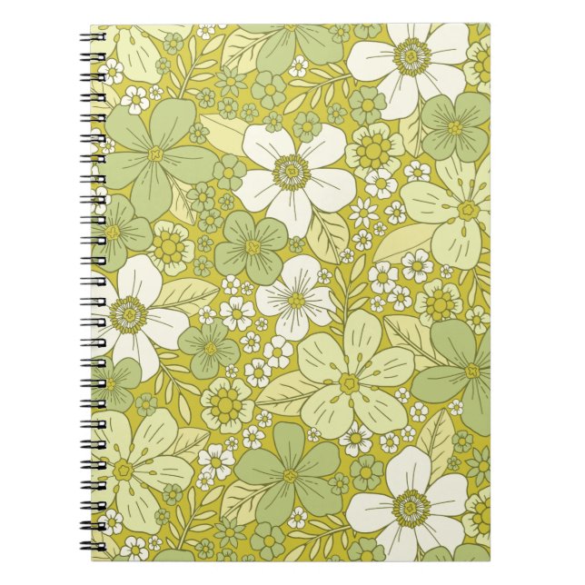Carnet Motif Pastel vert et jaune (Devant)