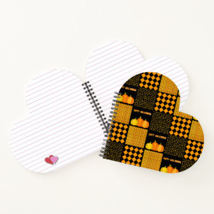 Carnet Motif Patchwork Citrouille Halloween
