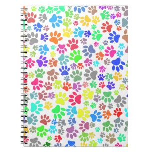 Carnet Motif Paw Chiot Coloré