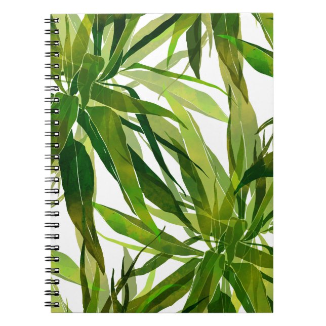 Carnet Motif peint à la main Feuille de palme (Devant)