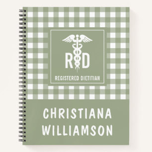 Carnet Motif personnalisé de diététiste enregistré RD