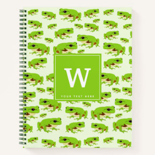 Carnet Motif personnalisé de grenouille arboricole verte 