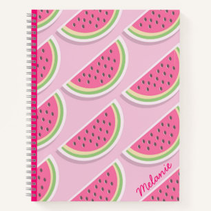 Carnet Motif personnalisé de pastèque rose mignonne