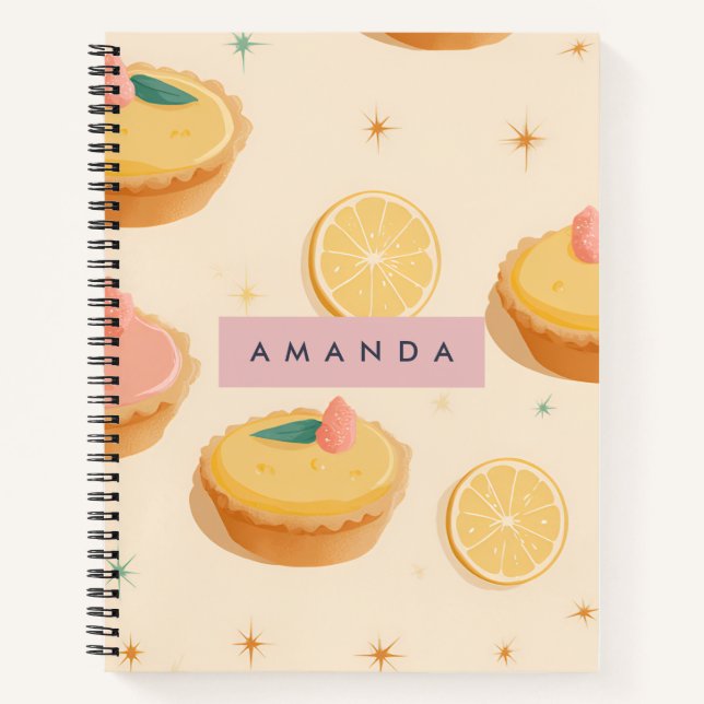 Carnet Motif personnalisé Kawaii Lemon Tart (Devant)