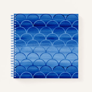 Carnet Motif personnalisé Prussien bleu aquarelle