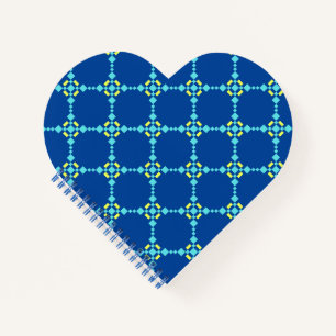 Carnet Motif Pixelé bleu et jaune