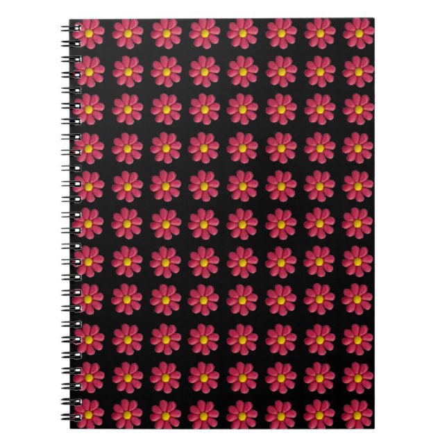 Carnet Motif Plasticine rouge sur noir (Devant)