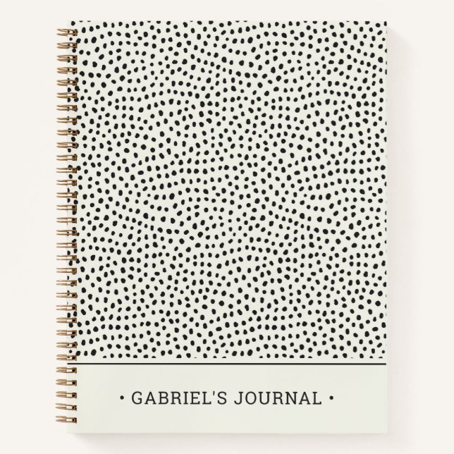 Carnet Motif point noir | Ajouter Votre Nom (Devant)