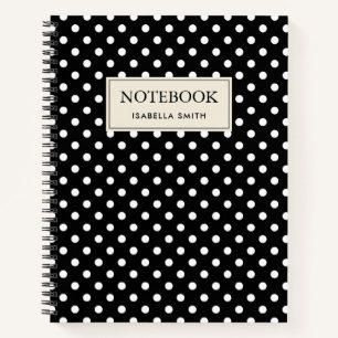 Carnet Motif Pois Blanc Noir et blanc