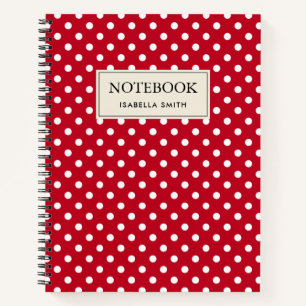 Carnet Motif Pois Blanc Rouge et blanc