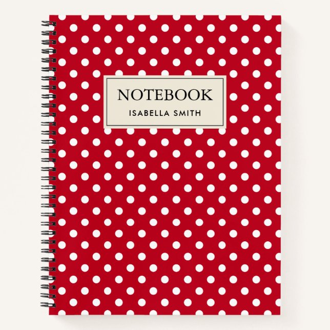 Carnet Motif Pois Blanc Rouge et blanc (Devant)