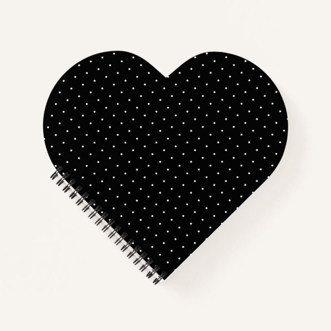 Carnet Motif Pois minuscule noir et blanc Preppy (Devant)