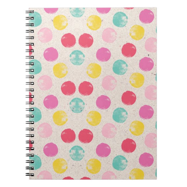 Carnet Motif Polka couleur mignon (Devant)