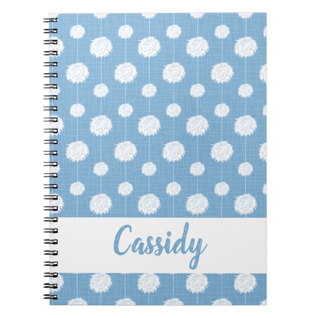 Carnet Motif Pom Pom Pom-pom girl bleu poudre (Devant)