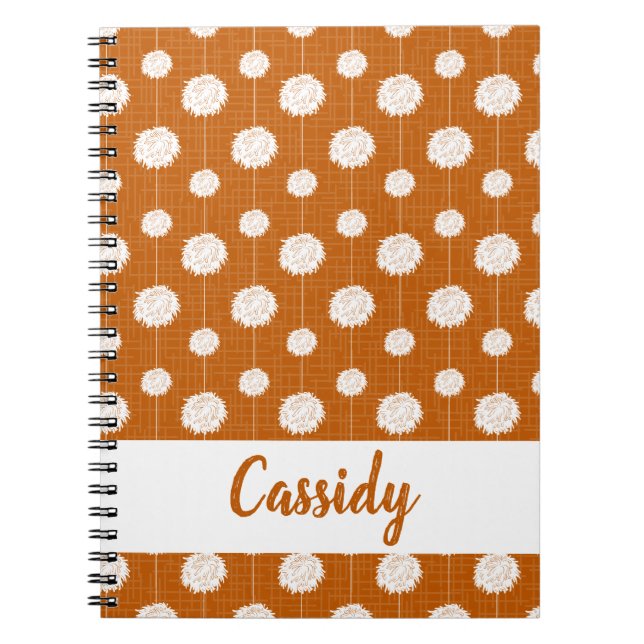 Carnet Motif Pom Pom Pom-pom girl orange brûlé (Devant)