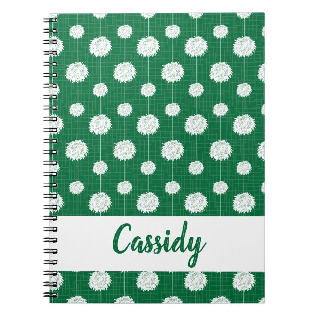 Carnet Motif Pom Pom Pom-pom girl vert (Devant)