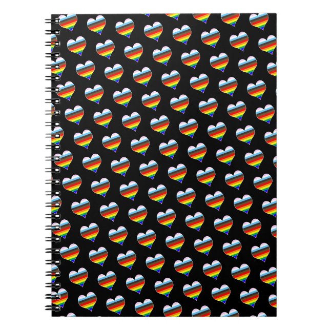 Carnet Motif Rainbow Heart (Devant)
