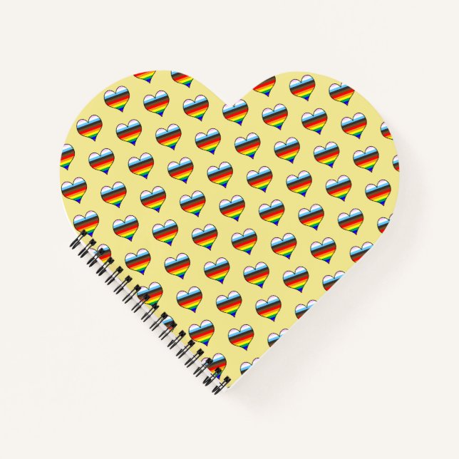 Carnet Motif Rainbow Heart (Devant)