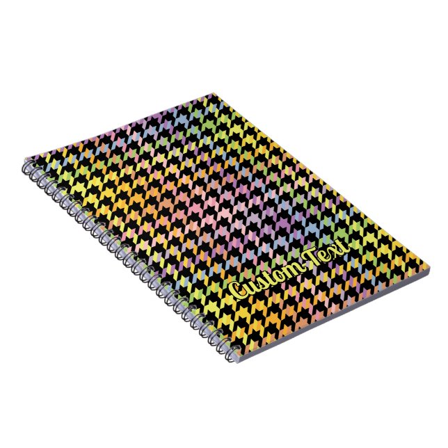 Carnet Motif Rainbow Houndstooth (Côté Droit)