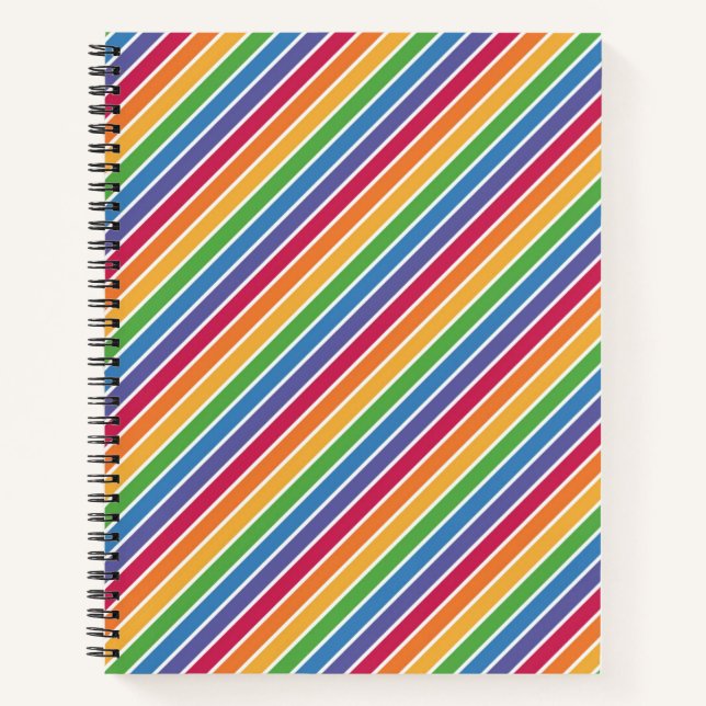 Carnet Motif Rainbow Stripes (Devant)