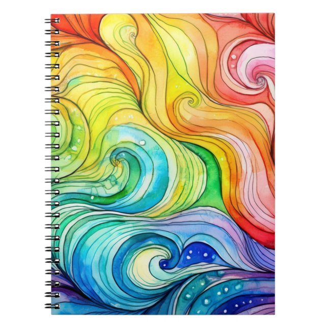 Carnet Motif Rainbow Swirl (Devant)