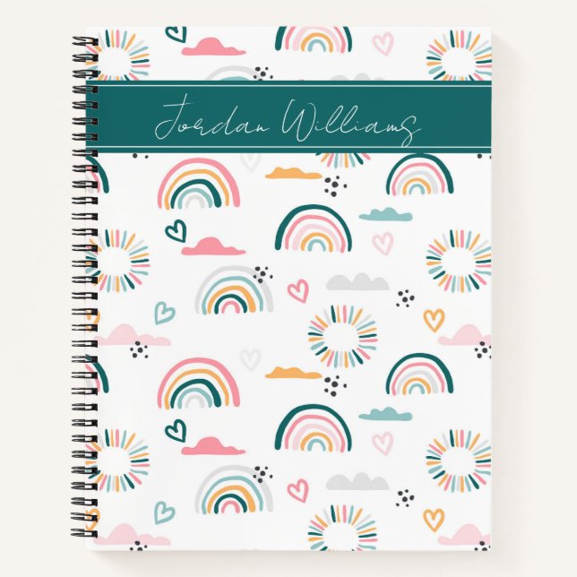 Carnet Motif Rainbows & Hearts (Devant)