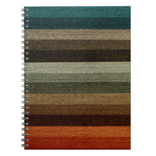 Carnet Motif rayé automnal chaud vintage, tons terreux
