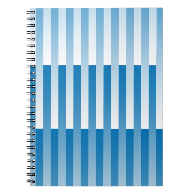 Carnet Motif rayé bleu blanc (Devant)