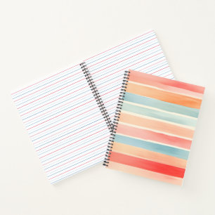 Carnet Motif rayé coloré aquarelle lumineux