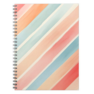 Carnet Motif rayé coloré aquarelle lumineux