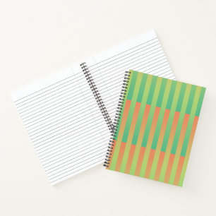 Carnet Motif rayé vert orange