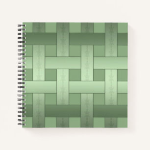 Carnet Motif rayé vert sans couture soie bordée moderne u