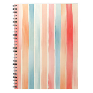 Carnet Motif rayure coloré aquarelle lumineux