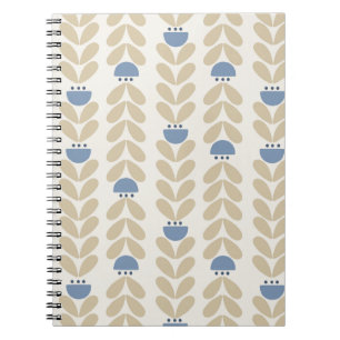 Carnet Motif rayure florale laurier nordique