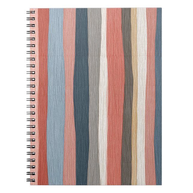 Carnet Motif rayures aquarelle vintage  (Devant)