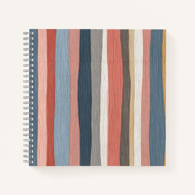 Carnet Motif rayures aquarelle vintage  (Devant)