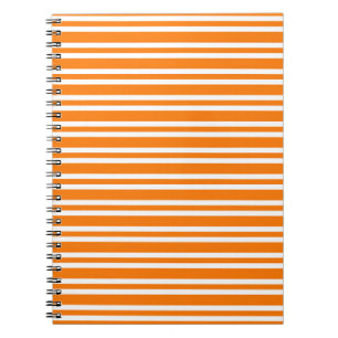 Carnet Motif rayures blanches orange
