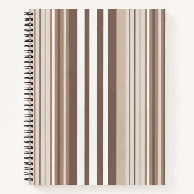 Carnet Motif rayures ton neutre terne  (Devant)