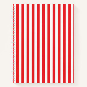 Carnet Motif rayures verticales rouges et blanches classi
