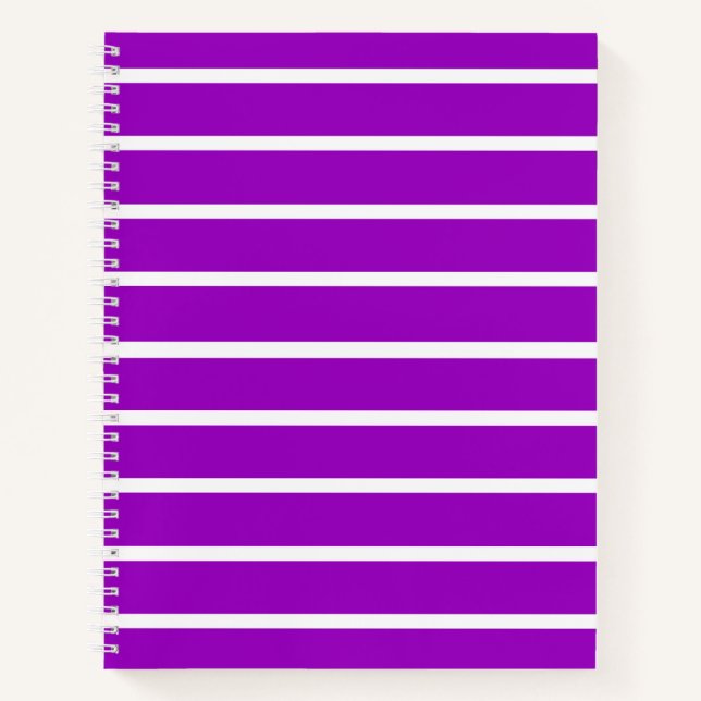 Carnet Motif rayures violettes et blanches (Devant)