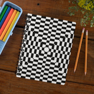 Carnet Motif Rectangle géométrique noir et blanc