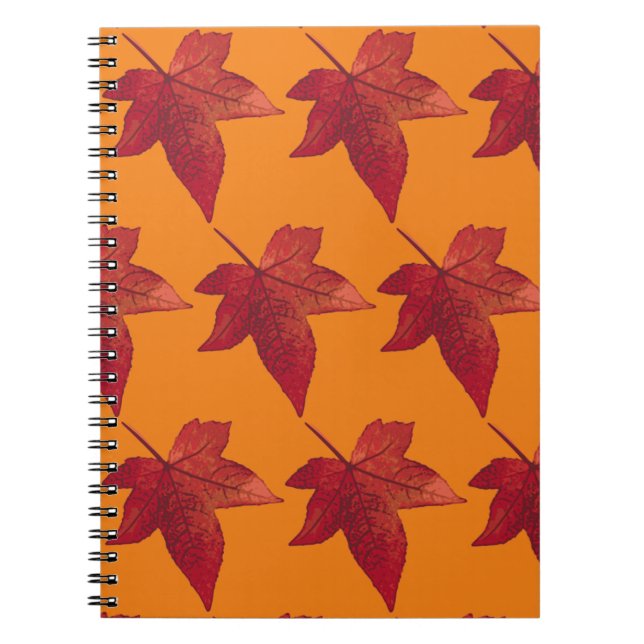 Carnet Motif Red Maple Leaf (Devant)