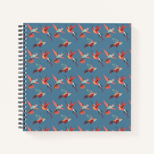 Carnet Motif Retro Hummingbird (Devant)