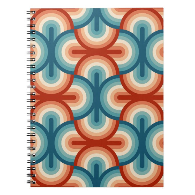 Carnet Motif Retro Summer Rainbow Stripes (Devant)
