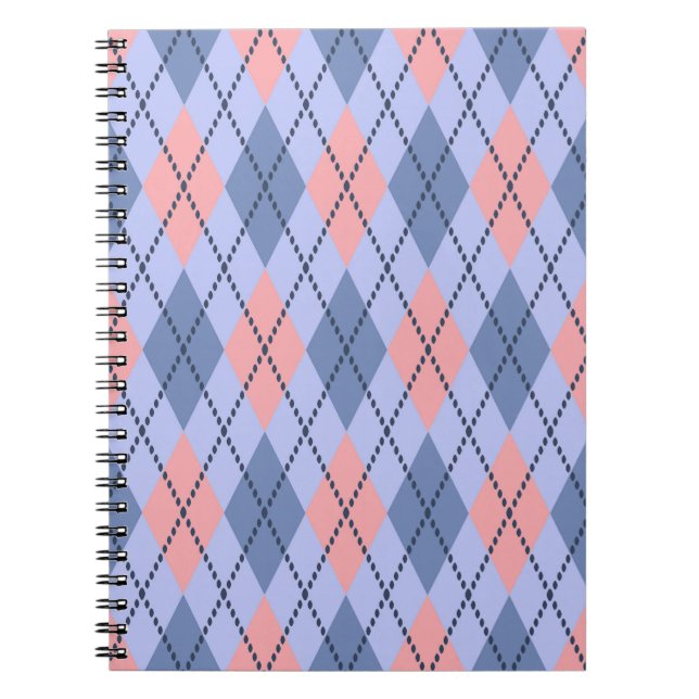 Carnet Motif rhombique rétro. (Devant)