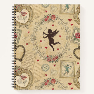 Carnet Motif romantique de vintage Cupid (1)