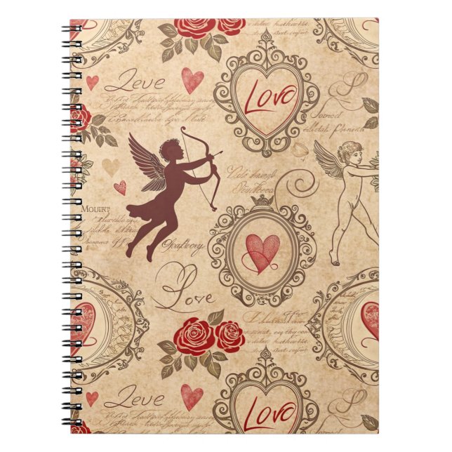 Carnet Motif romantique de vintage Cupid (3) (Devant)