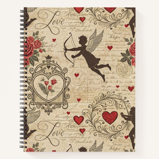 Carnet Motif romantique de vintage Cupid (6) (Devant)
